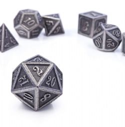 DICE HABIT -  METAL & ENAMEL, IRON -  7 DICE RPG SET METAL & ENAMEL
