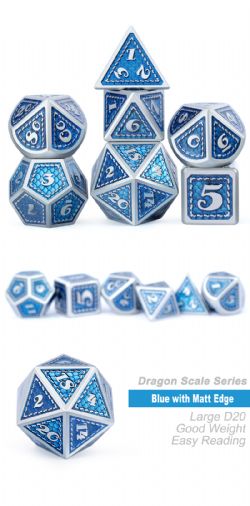 DICE HABIT -  METAL & ENAMEL, MEDITERRANEAN -  7 DICE RPG SET METAL & ENAMEL