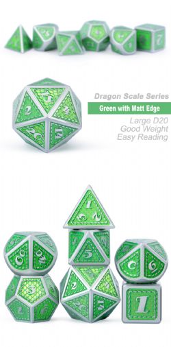 DICE HABIT -  METAL & ENAMEL, SERPENT -  7 DICE RPG SET METAL & ENAMEL