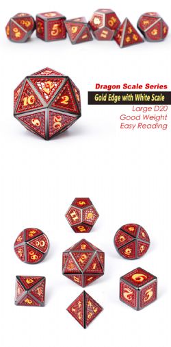 DICE HABIT -  METAL & ENAMEL, SPELLBOUND -  7 DICE RPG SET METAL & ENAMEL