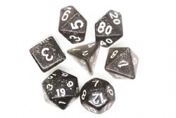 DICE HABIT -  RESIN, BLACK GLITTER -  7 DICE RPG SET RESIN