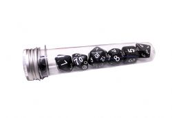 DICE HABIT -  RESIN, PEARLESCENT BLACK -  7 DICE RPG SET RESIN
