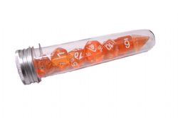 DICE HABIT -  RESIN, TRANSPARENT ORANGE -  7 DICE RPG SET RESIN