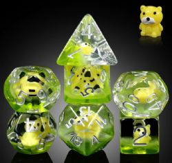 DICE HABIT -  RESIN,INCLUSION WITH TIGER -  7 DICE RPG SET RESIN