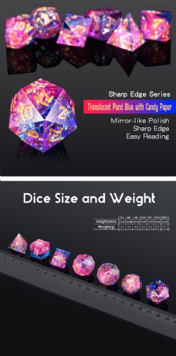 DICE HABIT -  SHARP EDGE, ORION -  7 DICE RPG SET SHARP EDGE