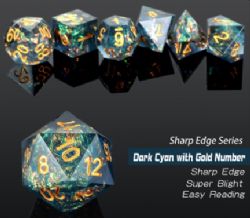 DICE HABIT -  SHARP EDGE, PEACOCK -  7 DICE RPG SET SHARP EDGE