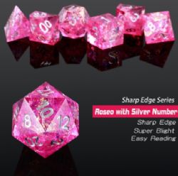 DICE HABIT -  SHARP EDGE, STRAWBERRY -  7 DICE RPG SET SHARP EDGE