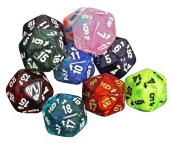 DICE SET -  BAG OF 10 D20, ASSORTED