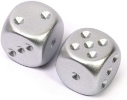 DICE SIT -  2D6 METAL 16MM - ALUMINUM PLATED