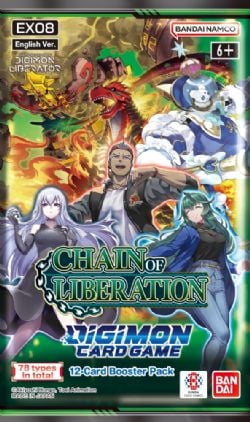 DIGIMON CARD GAME -  CHAIN OF LIBERATION - EXTRA BOOSTER PACK (P12/B24)(ENGLISH) EX08 -  DIGIMON LEBERATIOR