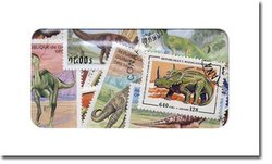 DINOSAURS -  100 ASSORTED STAMPS - DINOSAURS