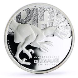 DINOSAURS -  DROMAEOSAURUS -  2002 TUVALU COINS