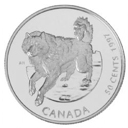 DISCOVERING NATURE -  CANADA'S BEST FRIENDS - ESKIMO DOG -  1997 CANADIAN COINS 03