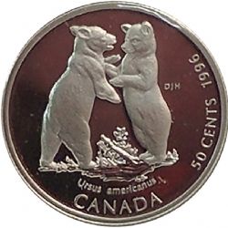 DISCOVERING NATURE -  LITTLE WILD ONES - BLACK BEAR CUBS -  1996 CANADIAN COINS 08