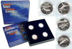 DISCOVERING NATURE -  OCEAN GIANTS - 4-COIN SET -  1998 CANADIAN COINS 04