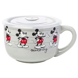 DISNEY -  CERAMIC SOUP MUG WITH A VENTED PLASTIC LID (24 OZ)