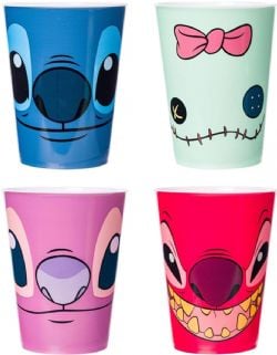 DISNEY -  LILO & STITCH PLASTIC SHOT SET – FACES (4-PACK) (1.5 OZ EACH)