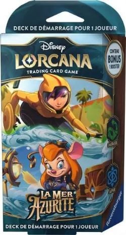 DISNEY LORCANA -  DECK DE DÉMARRAGE - GOGO & GADGET - ÉMERAUDE/SAPHIR (FRENCH) -  LA MER AZURITE