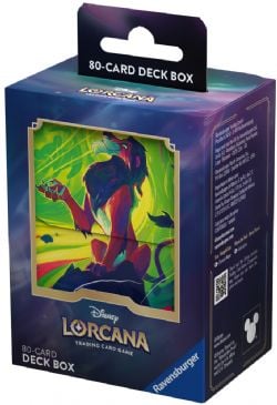 DISNEY LORCANA -  PLASTIC DECK BOX - SCAR (80+) -  AZURITE SEA