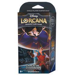 DISNEY LORCANA -  STARTER DECK - THE EVIL QUEEN AND GASTON - AMBER/SAPPHIRE (ENGLISH) -  RISE OF THE FLOODBORN