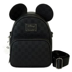 DISNEY -  MICKEY MOUSE CHECKERED PATTERN CONVERTIBLE BACKPACK/CROSSBODY BAG -  LOUNGEFLY