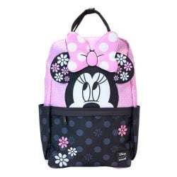 DISNEY -  MINNIE MOUSE - FLORAL ROCK THE DOTS NYLON BACKPACK WITH BOW -  LOUNGEFLY