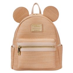 DISNEY -  STRAW EFFECT MICKEY BACKPACK -  LOUNGEFLY