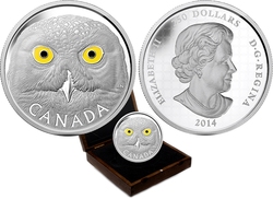 DISTINCTIVE EYES -  IN THE EYES OF THE SNOWLY OWL -  2014 CANADIAN COINS 01