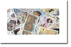 DOGS & CATS -  200 ASSORTED STAMPS - DOGS & CATS