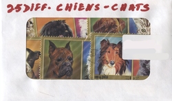 DOGS & CATS -  25 ASSORTED STAMPS - DOGS & CATS