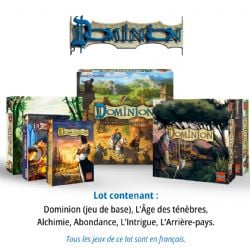 DOMINION -  BUNDLE : JEU DE BASE +  L'ÂGE DES TÉNÈBRES + ALCHIMIE + ABONDANCE + L'INTRIGUE + L'ARRIÈRE-PAYS (FRENCH)