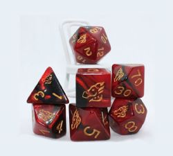 DRAGON BAGON -  7 DICE PACK RED AND BLACK