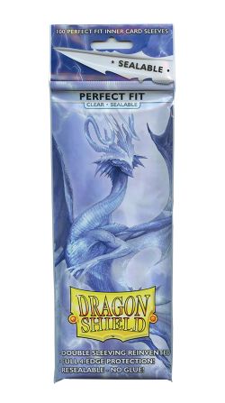 DRAGON SHIELD -  STANDARD SIZE SLEEVES - PERFECT FIT SEALABLE CLEAR (100)