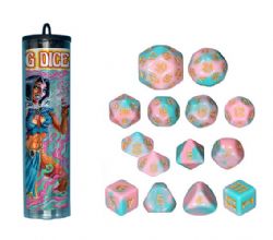 DUNGEON CRAWL CLASSICS -  14 POLYHEDRAL OPAQUE DICE SET - VELLO'S CRYSTALIZAED CREATIONS