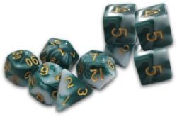 DUNGEON CRAWL CLASSICS -  9 POLYHEDRAL ACRYLIC DICE SET - SMOKEY SACRIFICE