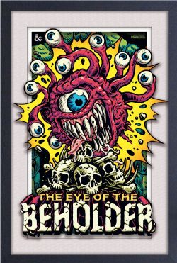 DUNGEONS AND DRAGONS -  BEHOLDER - FRAMED PICTURE (WHITE) (13