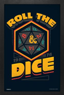 DUNGEONS AND DRAGONS -  ROLL THE DICE - FRAMED PICTURE (13
