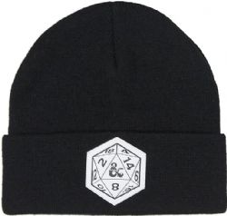 DUNGEONS & DRAGONS -  CUFFED BEANIE WITH WHITE D20 PATCH