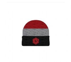 DUNGEONS & DRAGONS -  DICE LOGO BEANIE - BLACK/GREY/RED