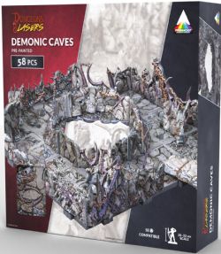DUNGEONS & LASERS: PRE-PAINTED PRISMA CAST TERRAIN -  CAVES SERIES - DEMONIC CAVES TERRAIN -  RPG TERRAIN