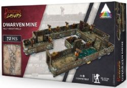 DUNGEONS & LASERS: UNPAINTED TERRAIN -  DWARVEN MINE: HALF HEIGHT WALLS -  MINIATURE TERRAIN
