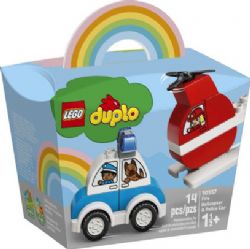 DUPLO -  FIRE HELICOPTER & POLICE CAR (14 PIECES) 10957
