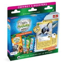 DÉFIS NATURE -  COFFRET 4 BOOSTERS : ORQUE ET REQUIN (FRENCH) -  PROTECT
