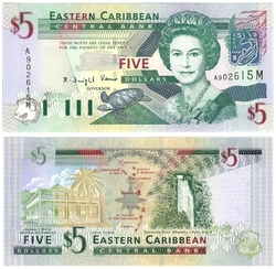 EAST CARIBBEAN STATES -  5 DOLLARS 2003 (UNC) 42M