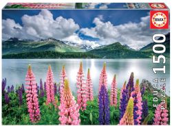 EDUCA -  LUPINS ON THE SHORES OF LAKE SILS, SWITZERLAND (1500 PIECES)