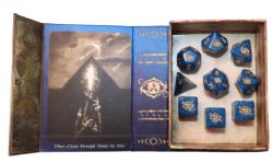 ELDER DICE -  9 DICE RPG SET, THE EYES OF CHAOS NEBULA LAPIS/GOLD
