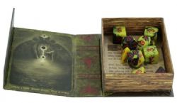 ELDER DICE -  9 DICE RPG SET, YELLOW SIGN OF HASTUR - BLOOD EDITION