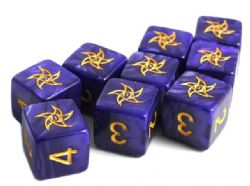 ELDER DICE -  9D6 DICE SET, ASTRAL STAR ELDER SIGN MYSTIC PURPLE