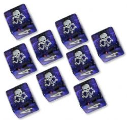 ELDER DICE -  9D6 DICE SET, SEAL OF YOG-SOTHOTH GLASS/WAX