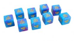 ELDER DICE -  9D6 DICE SET, THE SIGIL OF DREAM LAND KADATHIAN ICE